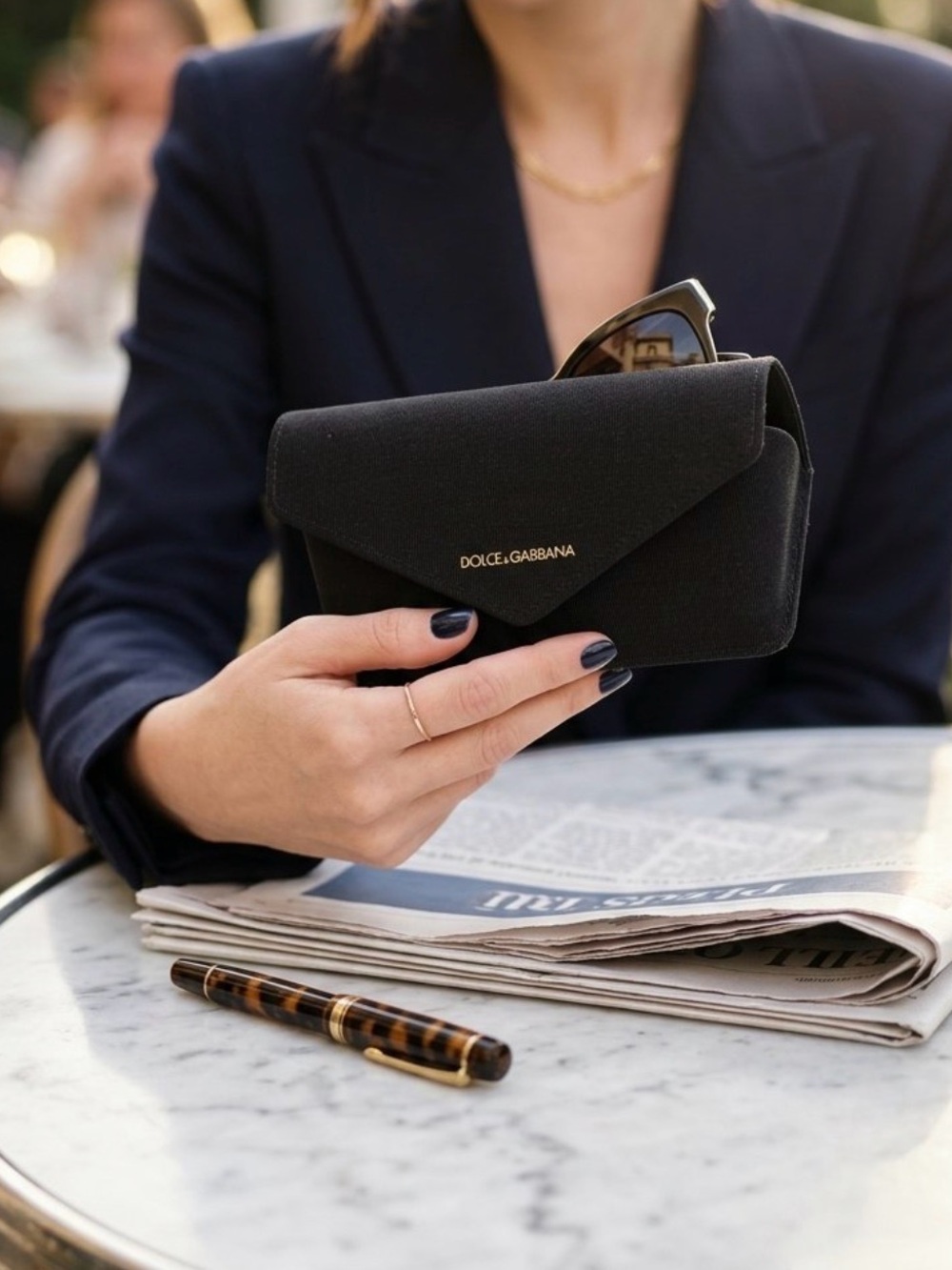 Dolce & Gabbana Black Envelope Glasses Case